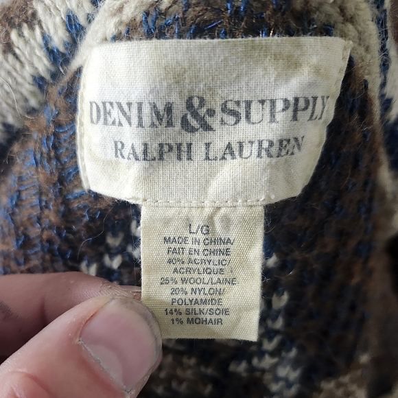 VINTAGE DENIM AND SUPPLY BY RALPH LAUREN CARDIGAN - Picture 6 of 7